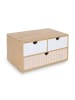 relaxdays Schubladenbox in Weiß/Rosa - (B)30 x (H)15 x (T)20 cm