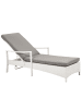 Beliani Gartenliege VASTO in Weiß/Grau - (W) 63 x (H) 26 x (L) 158 cm