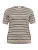 KAFFE curve Strickpullover KClizzy in Elephant Mel.-Black/Chalk