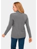 GOLDNER Flauschshirt Flauschiges Stehbundshirt mit Reißverschluss und glänzendem, gesticktem Logo in grau / melange