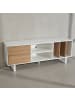 KADIMA DESIGN Lowboard mit Eiche-Dekor 150x55x40 cm TV-Kommode Modern, Design in Weiß