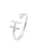 Luxenter 925 sterling silver ring with a brilliant-cut zirconia rhodium-plated - Alphabet