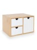 relaxdays Schubladenbox in Weiß/Natur - (B)25 x (H)15 x (T)20 cm