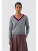 Oui Pullover in grey red