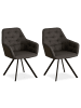 Homestyle4u Polsterstuhl 2er Set in Anthrazit