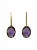 Gemshine Ohrringe Ovale Amethysten in gold coloured