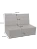 MCW Garnitur G16 mit 2er Sofa Tisch und Bank, Schwarz, Kissen hellgrau