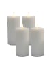 relaxdays 4 x LED Kerzen in Hellgrau - (H)18 x Ø 7,5 cm