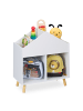 relaxdays Kinderregal in Weiß/ Natur - (B)60 x (H)67 x (T)30 cm