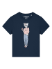 wat? Apparel T-Shirt Hipster Cat with Moustache in Dunkelblau