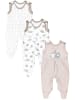 TupTam Baby Mädchen Strampler mit Fuß 3er Pack in beige/weiß