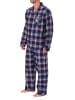 NORMANN Lange Flanell Schlafanzug Pyjama kariert - 88148 in rot