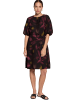 Zero  Casual-Kleid mit Bindegürtel in Black/Dark Red