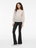 Vila Eleganter Pullover mit verspieltem Strickmuster und Rundhals. in Natur