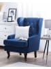 Beliani Sessel ALTA in Blau/Schwarz - (W) 72 x (H) 102 x (L) 85 cm