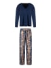 Linga Dore Linga Dore Nachtwäsche Set in Tie dye dark denim/apricot