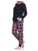 NORMANN Schlafanzug Bündchen Karohose - 75752 in schwarz