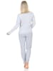 NORMANN Langarm Schlafanzug Pyjama Bündchen Streifen - 84804 in grau