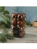 MARELIDA 16er Set Christbaumkugeln Weihnachtskugeln bruchfest D: 4cm in braun