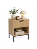 relaxdays Nachttisch in Natur/ Schwarz - (B)40 x (H) 50 x (T) 30 cm