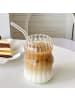 ZOHA Glas Stripe Wave Getränkebecher 2er Set Cocktail- 540 ml in Transparent