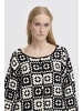 ICHI Strickjacke IHBANDIE Loose fit in Birch with black