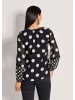 MADELEINE Elegante Bluse mit Pünktchen-Druck in schwarz / weiß