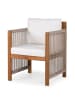 home24 Diningstuhl Bayton 2er-Set mit Armlehnen in Braun / Beige