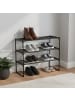 relaxdays Schuhregal "3 Ebenen" in Schwarz - (B)92 x (H)55 x (T)30 cm