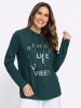 Sieh an! Sweatshirt in petrol-schwarz-bedruckt