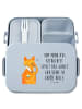 Mr. & Mrs. Panda Bento Box Fuchs Lord Motiv mit Spruch in Blau Pastell