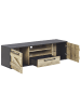 Beliani TV-Schrank SALTER in Braun/Schwarz - (W) 150 x (H) 43 x (L) 40 cm