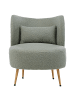 Beliani Sessel OTSBY II in Grün/Braun - (W) 60 x (H) 76 x (L) 55 cm