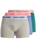 Jack & Jones Set 3er Pack JACTWIST Trunks Boxershorts Stretch Unterhose in Grau-Blau-Türkis