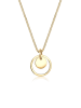 Elli Halskette 925 Sterling Silber Kreis, Geo in Gold