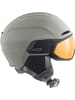 Alpina Skihelm mit Visier in grau