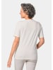 GOLDNER Kurzgröße:  Elegantes Jerseyshirt mit Rundhals in cremeweiß
