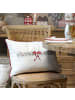 Chic Antique Kissenbezug AIX SCHLEIFE und WEIHNACHTSZWEIGE Gestickt 50x35 cm