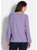 GOLDNER Jerseybluse Elegante Bluse mit Zierblende, Rundhals in flieder