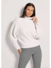 MADELEINE Stehkragen-Pullover mit Fledermausärmeln in wollweiß
