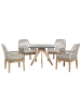 Beliani 5-tlg Gartentisch Set OLBIA in Grau/Beige/Braun