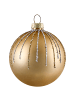 Beliani 1er-Set Weihnachtsbaumkugeln FLICKER in Gold/Weiß