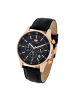 Rhodenwald & Söhne Herren Chronograph roségold Echtleder schwarz in schwarz