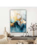 MuchoWow Leinwand bilder Abstrakte Kunst gold blau (BxH)