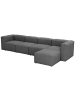 58 aufm Kessel SOFA 4-Sitzer mit Hocker rechts Kattrina Flachgewebe anthrazit