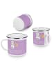 Mr. & Mrs. Panda Camping Emaille Tasse 8. Hochzeitstag Blechhoch... in Lavendeltraum
