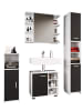 VCM  4-tlg. Komplett Badmöbel Badschrank Set Zalo I in Schwarz