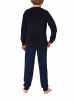 NORMANN langarm Frottee Schlafanzug Pyjama Bündchen - 77729 in blau