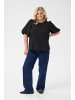 KAFFE curve Kurzarm-Bluse KCmelana Regular fit in Black Deep
