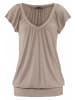 LASCANA V-Shirt in taupe